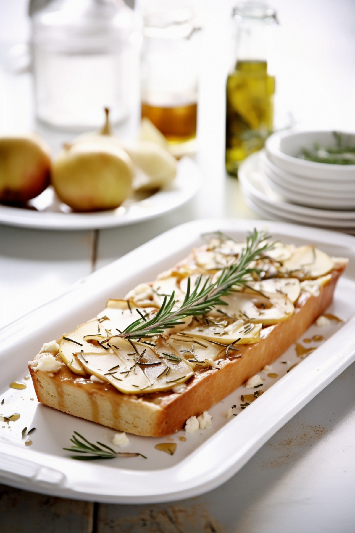 Italian Focaccia with Rosemary, Caramelized Pear, and Gorgonzola_001