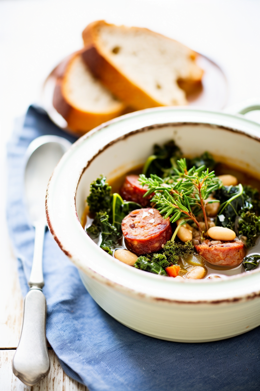 Kale and White Bean Soup with Chorizo and Thyme