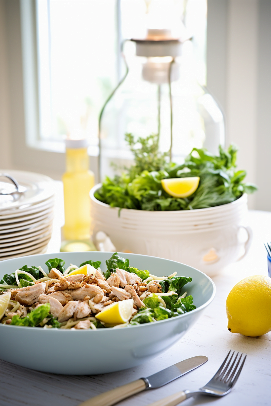 Preparing Kale Caesar Salad