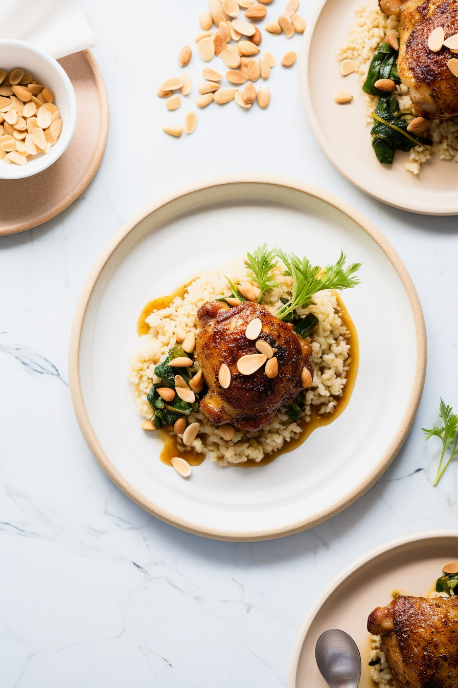 Ingredients for Lebanese Chicken and Rice with Cinnamon and Nuts (Riz a Djej)