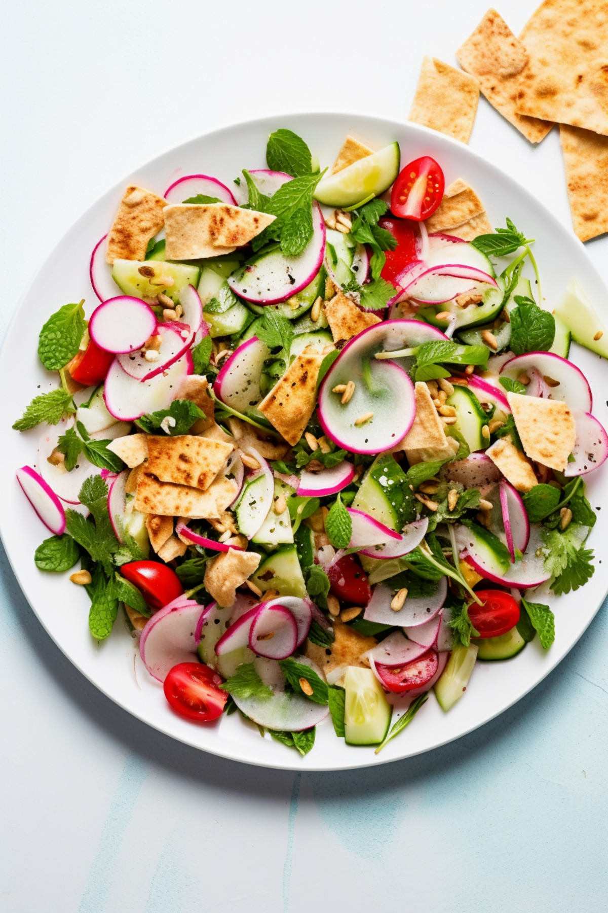 Lebanese Fattoush with Sumac and Pomegranate Dressing_001