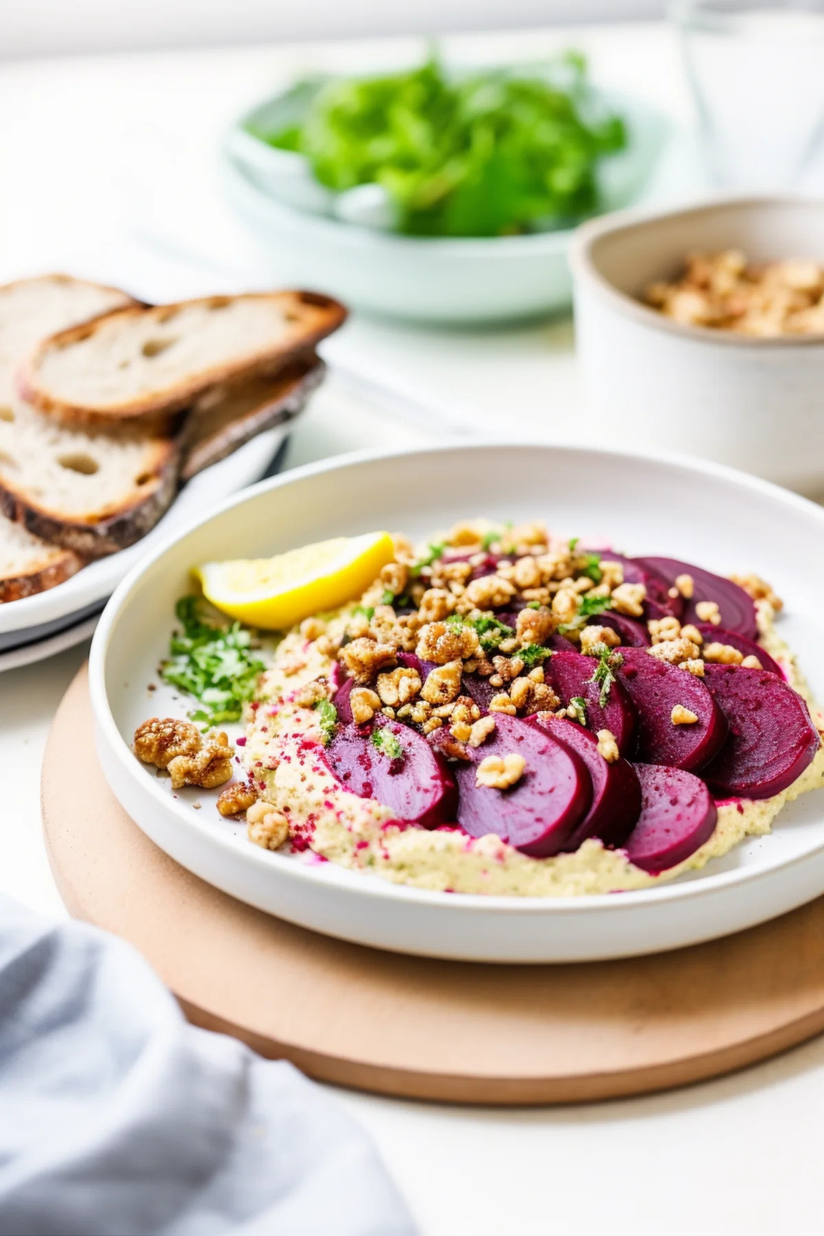 Lebanese Hummus with Roasted Beetroot and Walnut Crumble_001