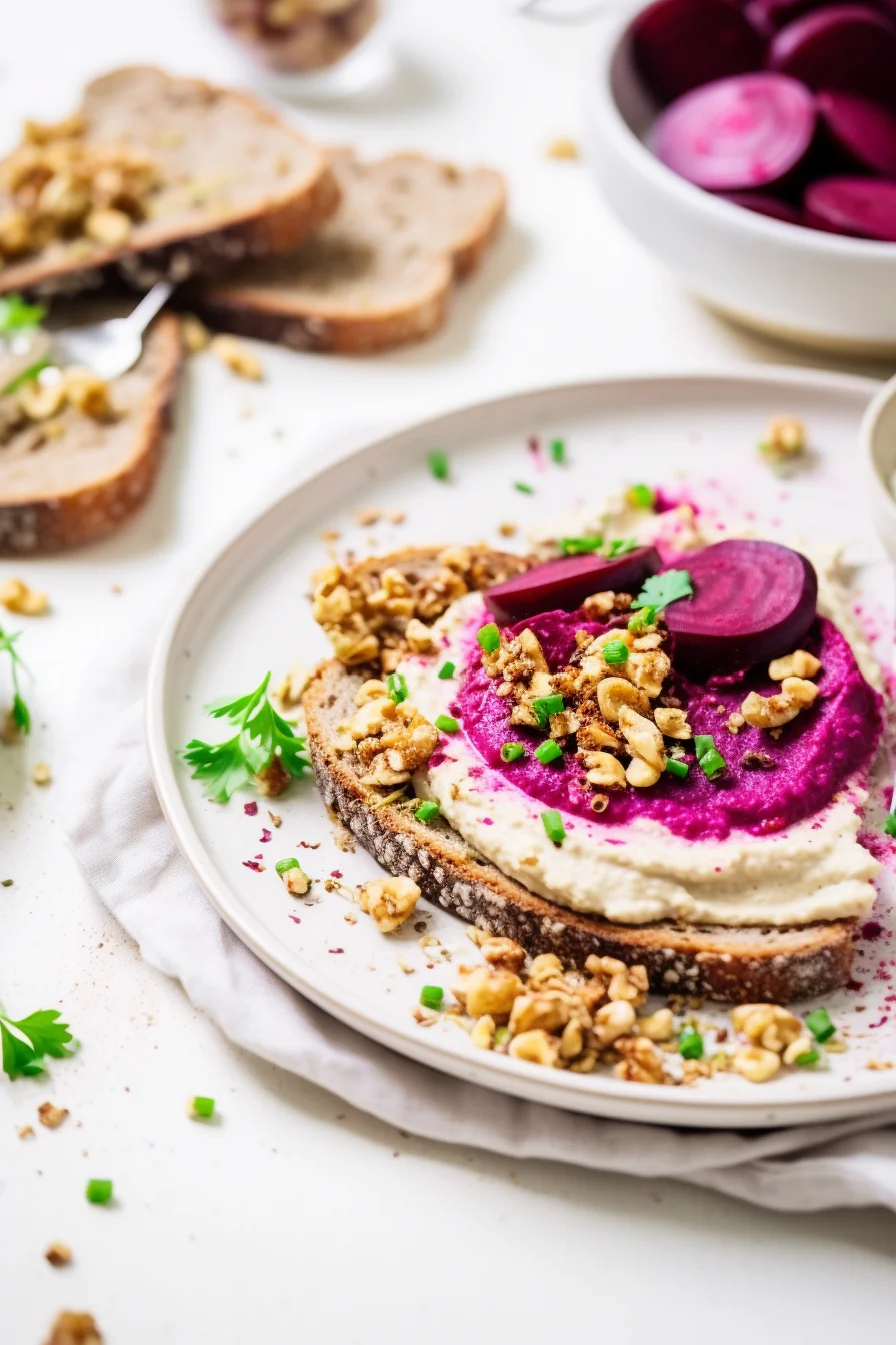 Ingredients for Lebanese Hummus with Roasted Beetroot and Walnut Crumble