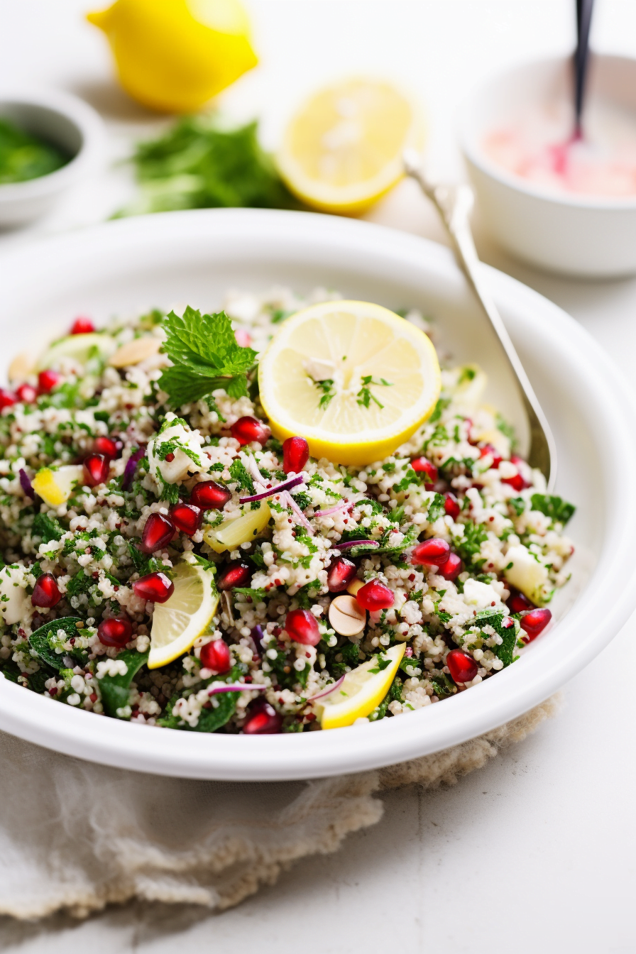 Ingredients for Lebanese Tabouleh with Quinoa and Pomegranate
