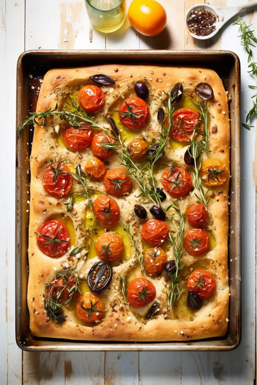 Ligurian Cherry Tomato and Olive Focaccia