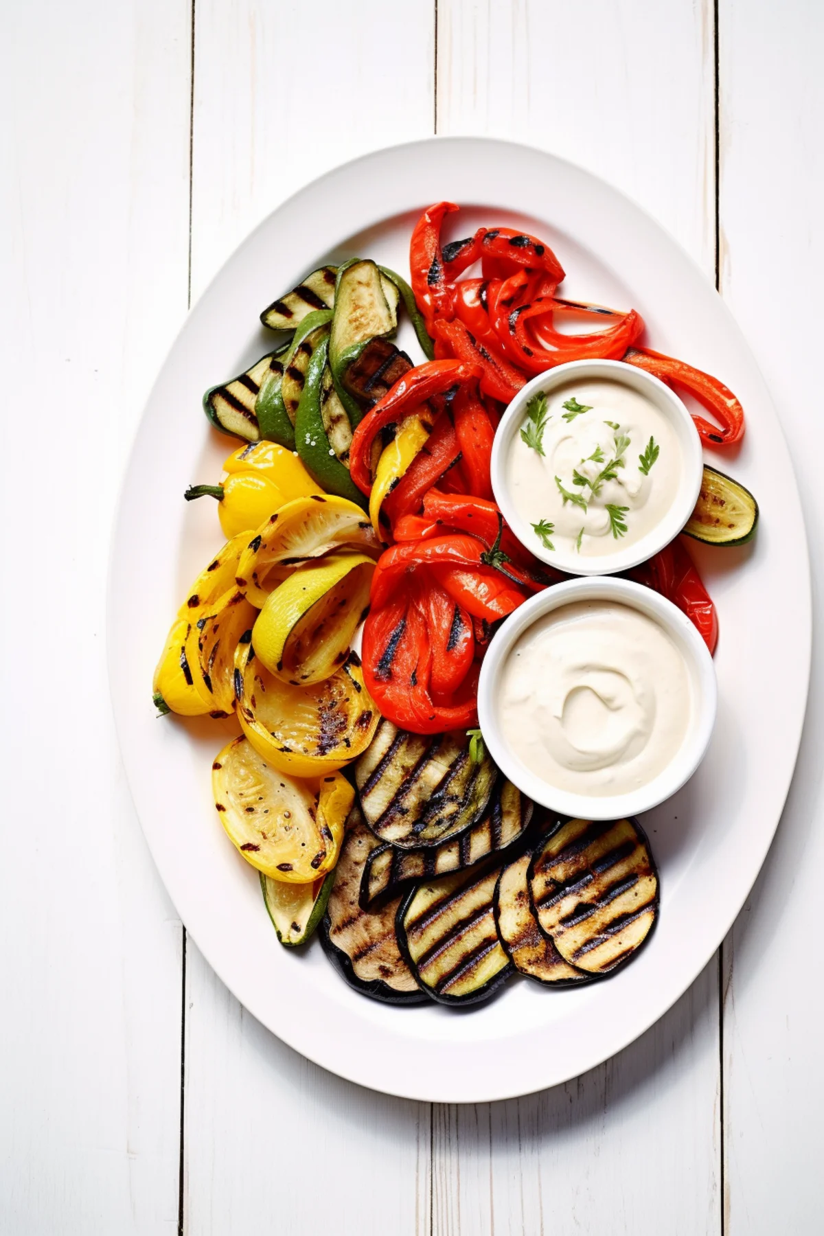 Mediterranean Grilled Vegetables with Spiced Yogurt Dressing_001