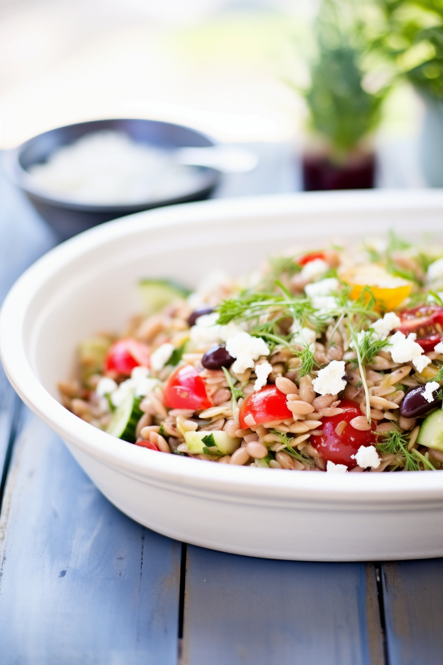 Ingredients for Mediterranean Lentil and Orzo Salad