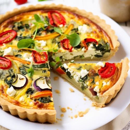 Mediterranean Vegetable Quiche with Whole Grain Crust_001