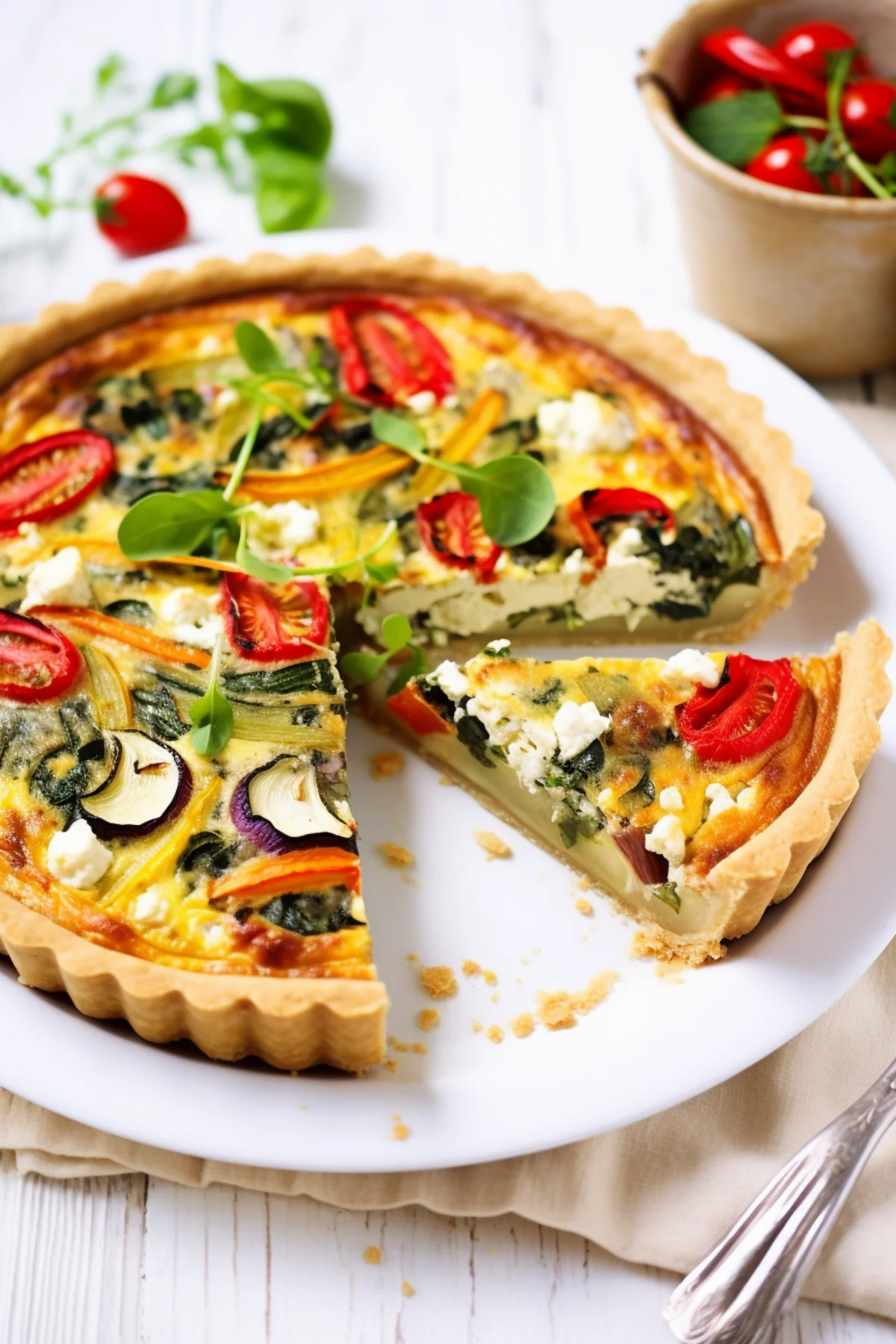 Mediterranean Vegetable Quiche with Whole Grain Crust_001