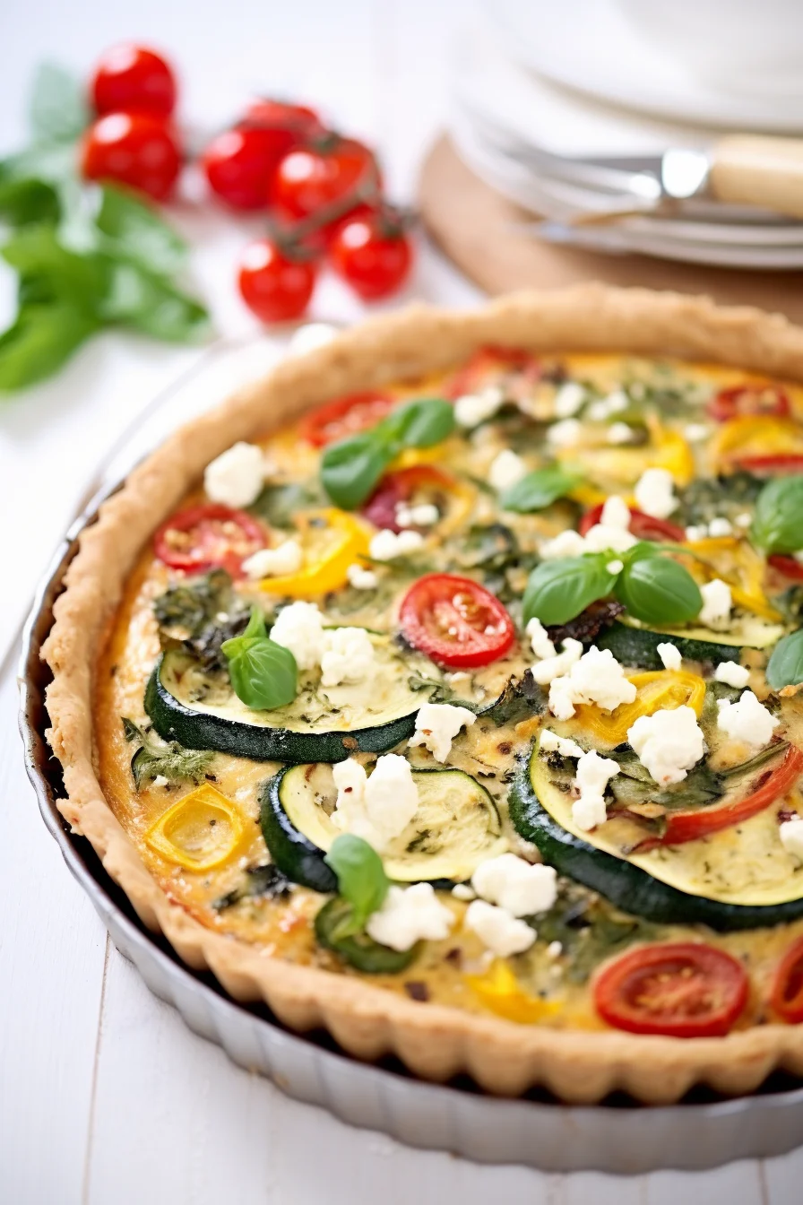Mediterranean Vegetable Quiche with Whole Grain Crust