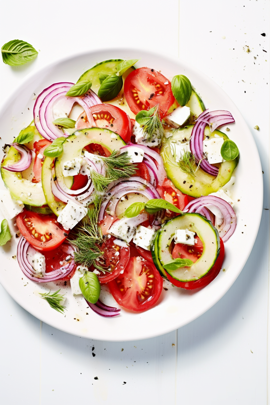 Montenegrin Tomato and Cucumber Salad with Feta