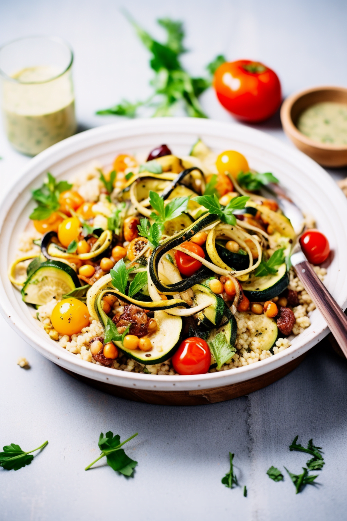 Moroccan Couscous with Roasted Vegetables and Harissa Dressing_001