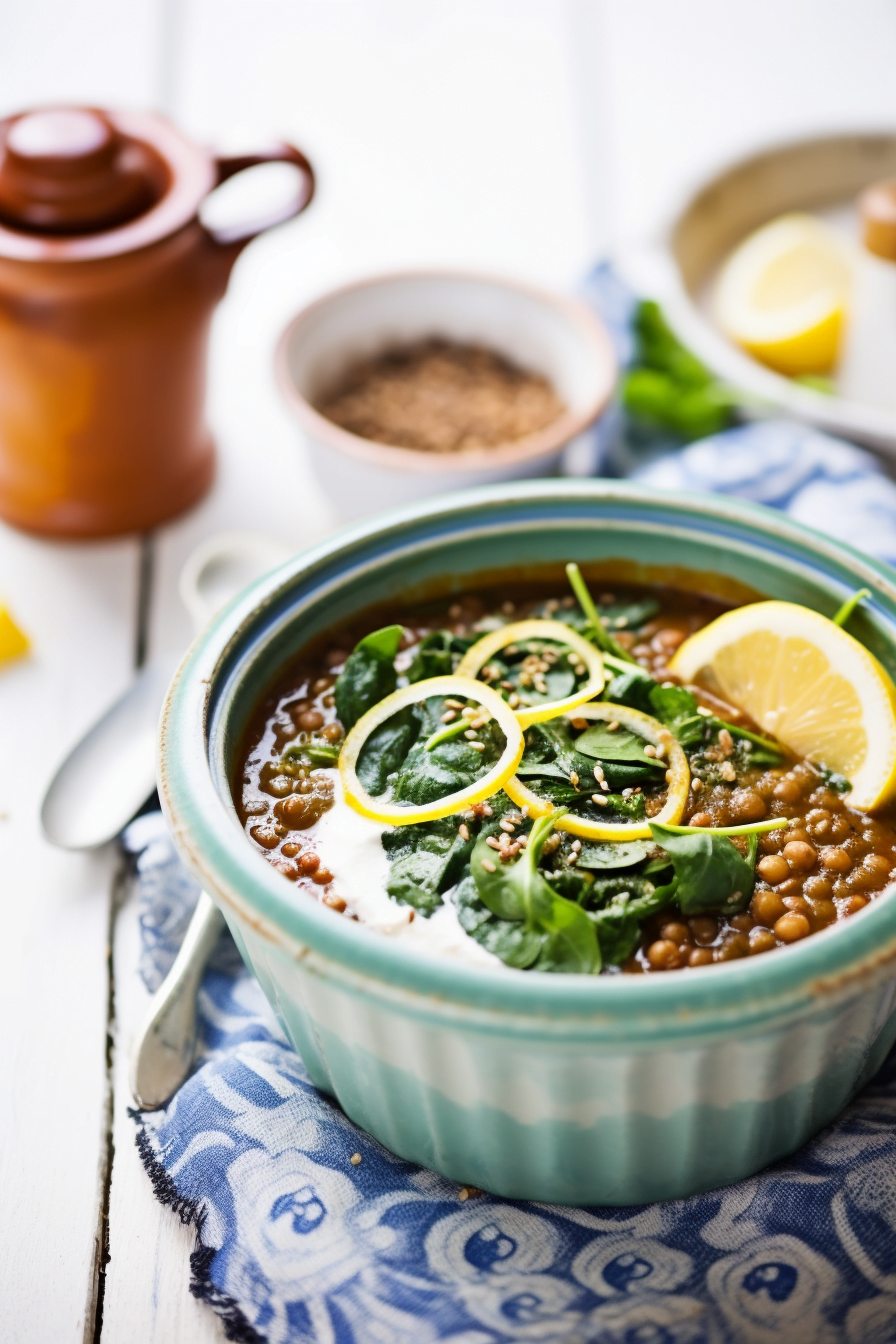 Ingredients for Moroccan Lentil and Spinach Soup (Harira)