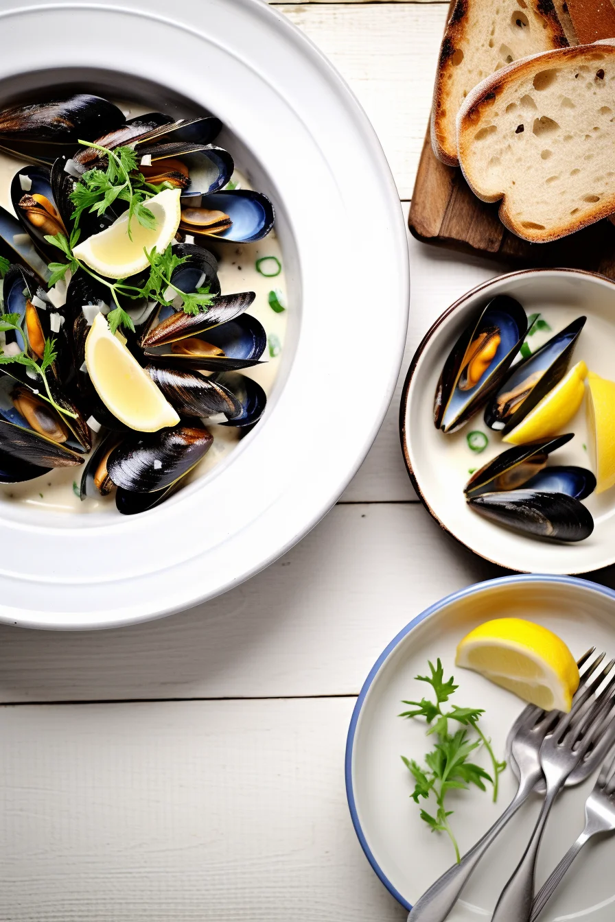 Mussels in White Wine and Garlic Sauce (Moules Marinières)
