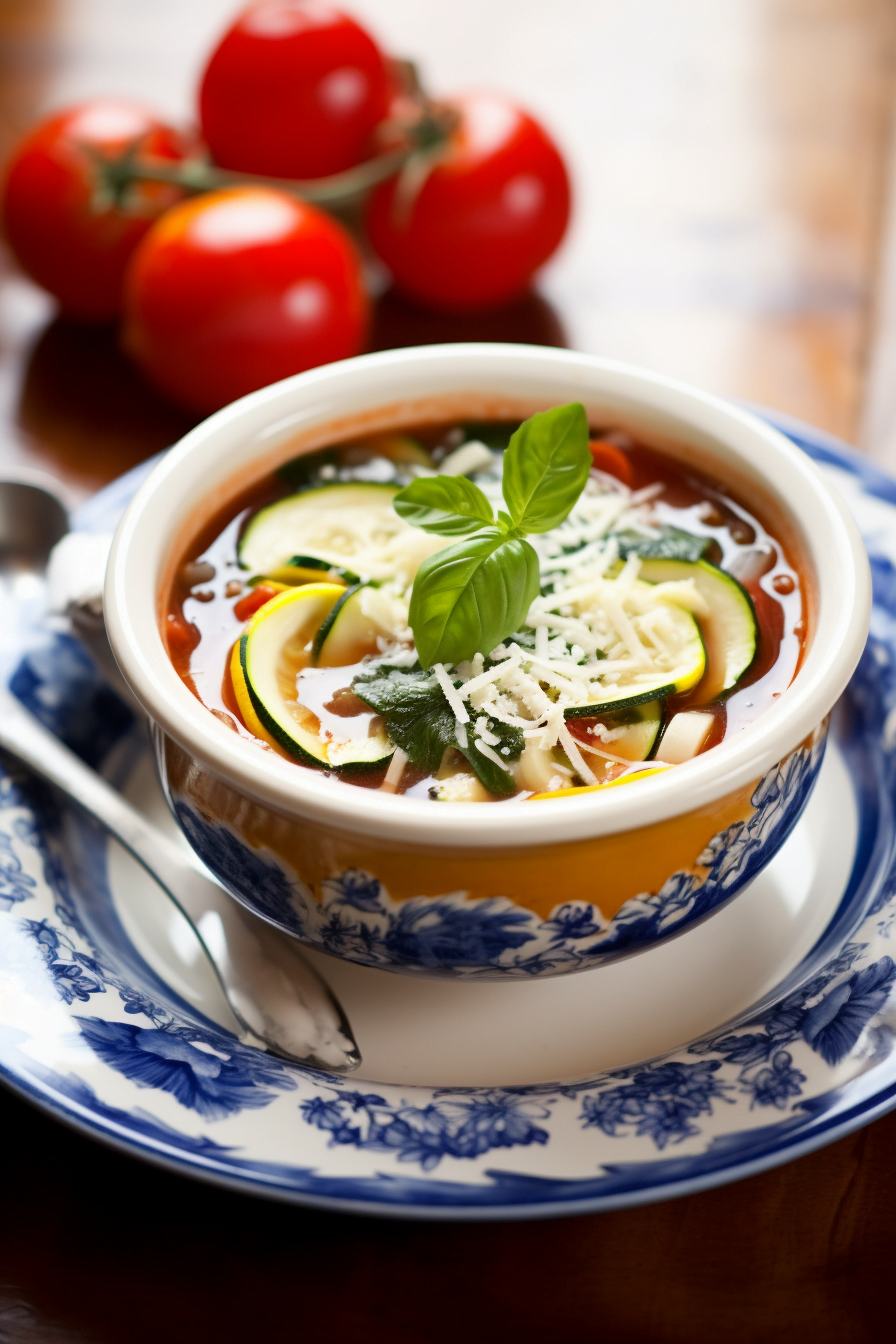 Neapolitan Zucchini and Basil Minestrone