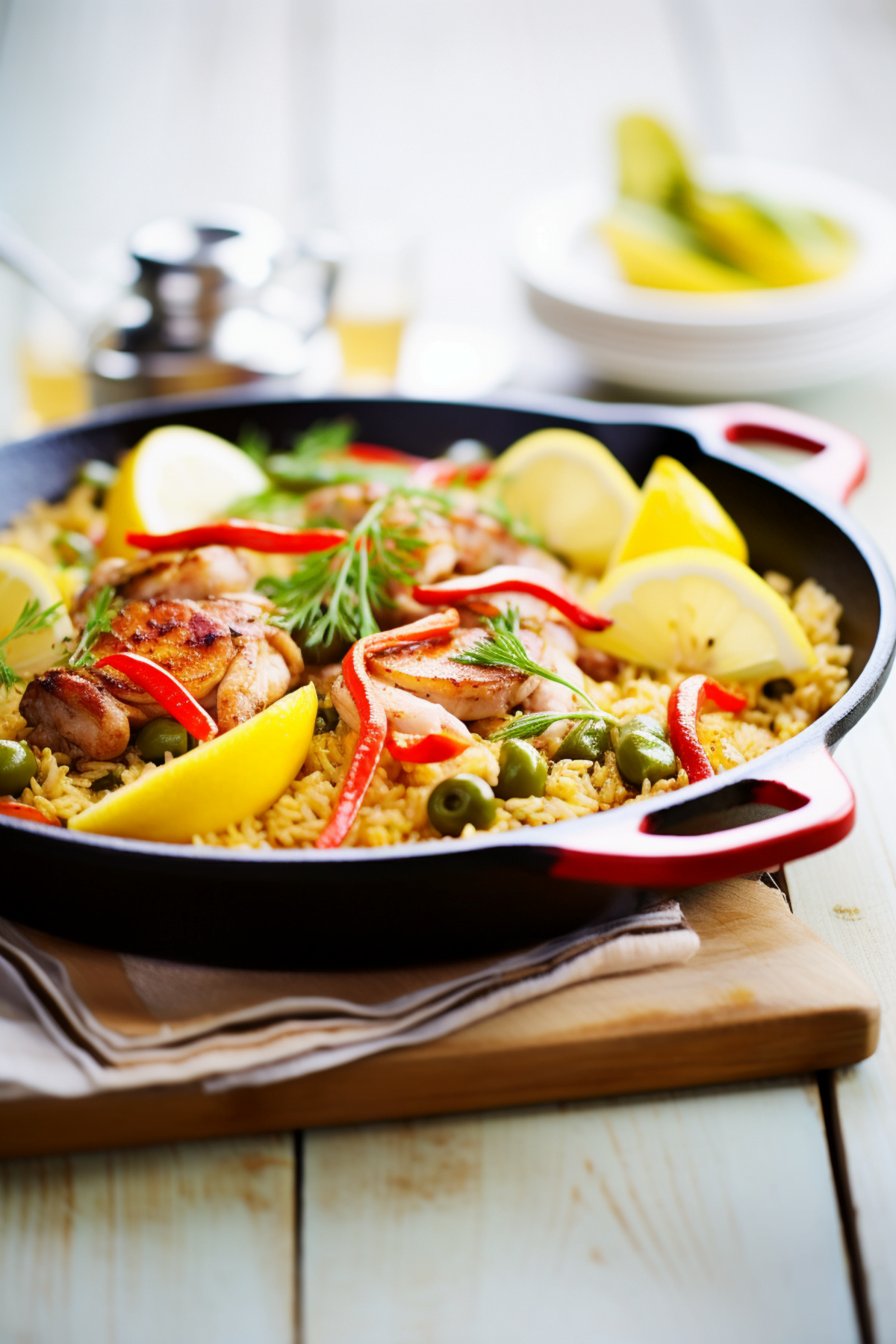 Paella Valenciana with Chicken, Beans, and Artichokes_001