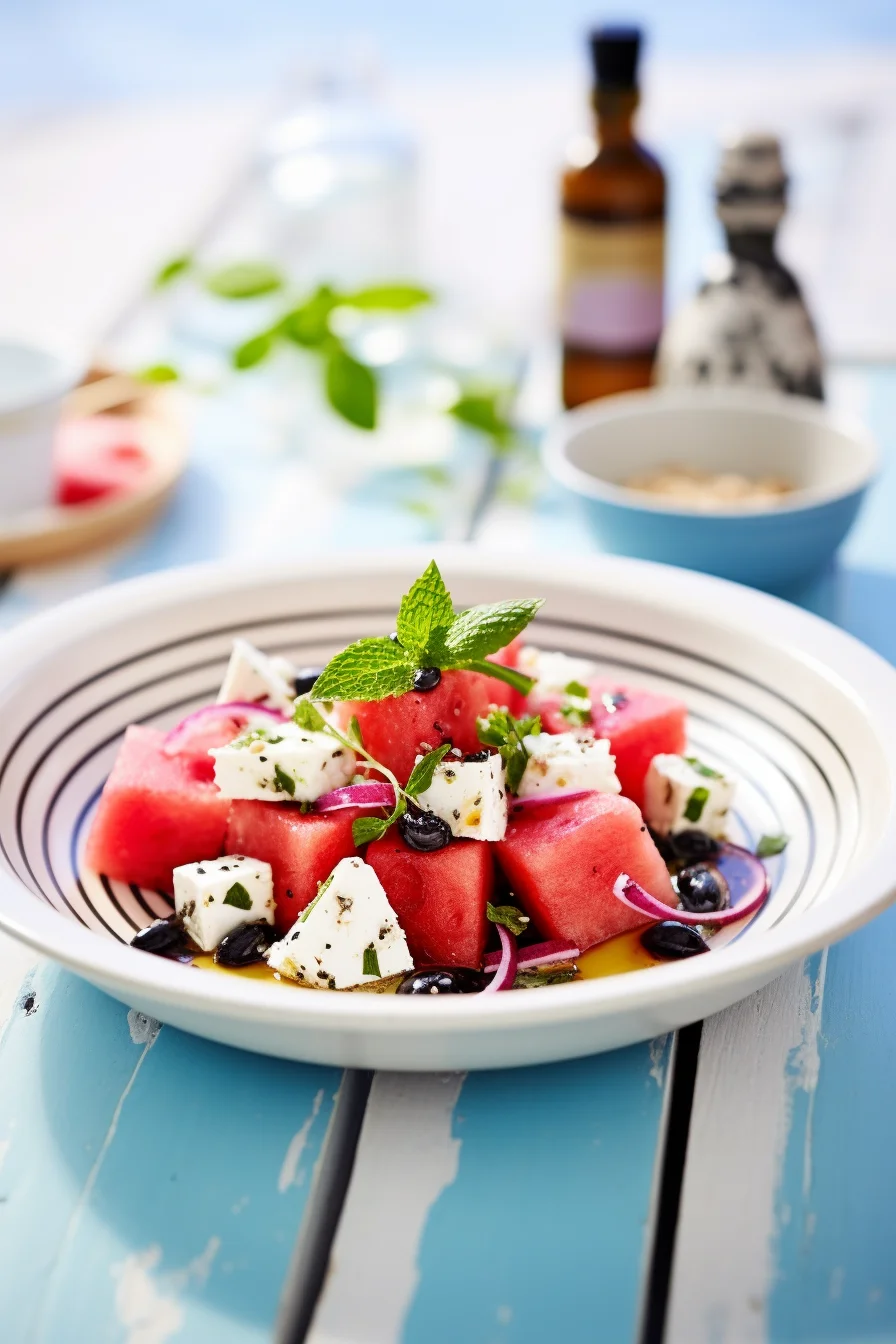 Palestinian Watermelon and Feta Salad with Mint
