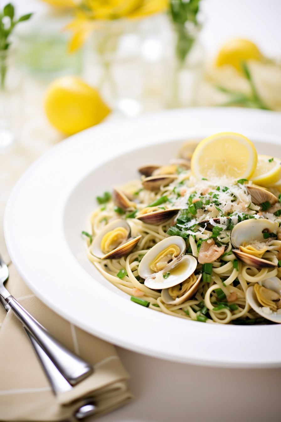 Pasta with Clams and Zucchini in White Wine Sauce