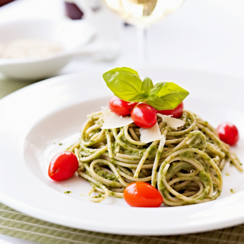 Pasta with Roasted Tomatoes and Almond Pesto_001