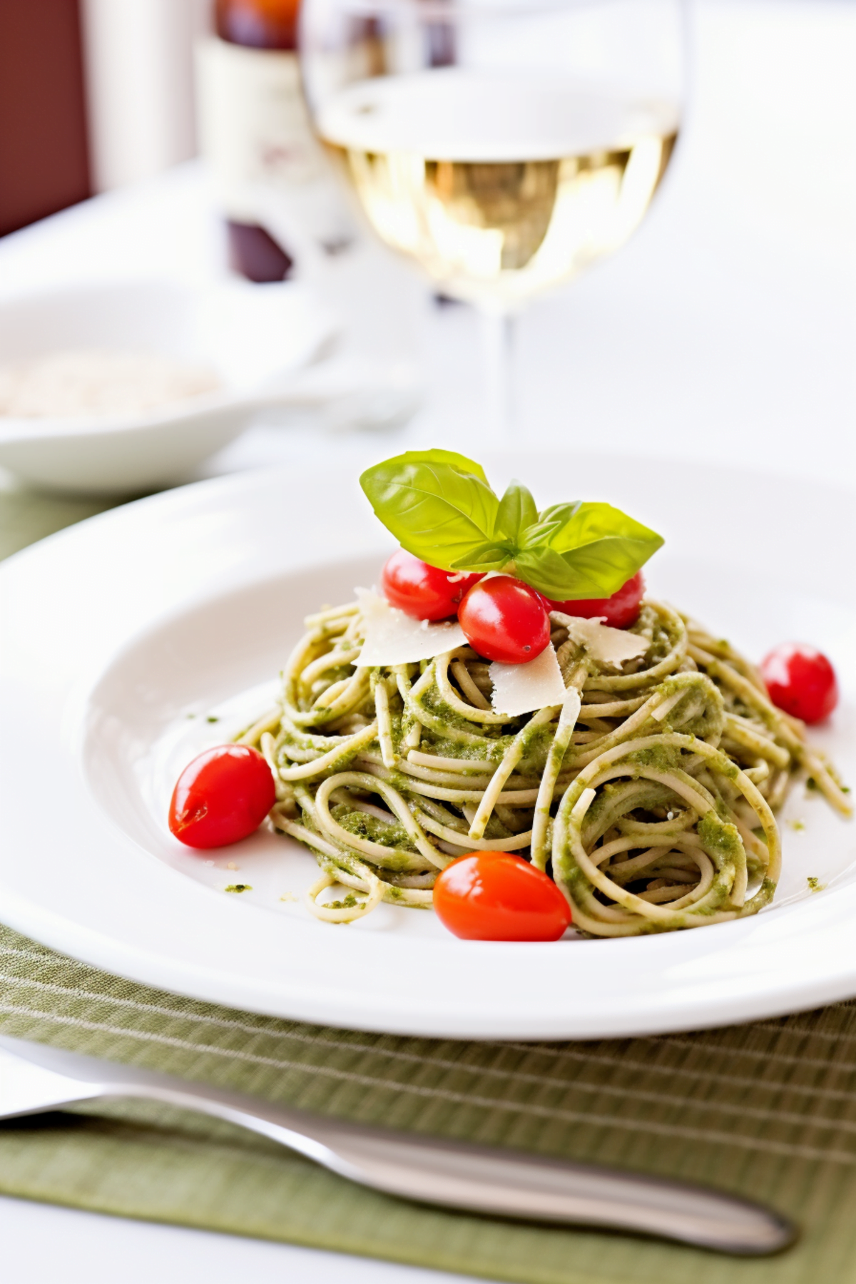 Pasta with Roasted Tomatoes and Almond Pesto_001