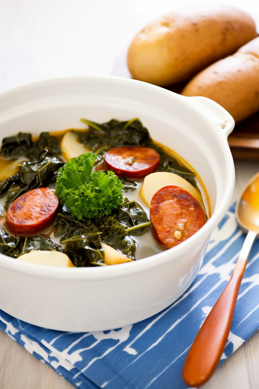Ingredients for Portuguese Caldo Verde with Chorizo and Kale