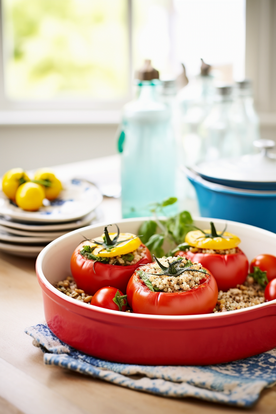 Ingredients for Provencal Stuffed Tomatoes with Quinoa and Herbs