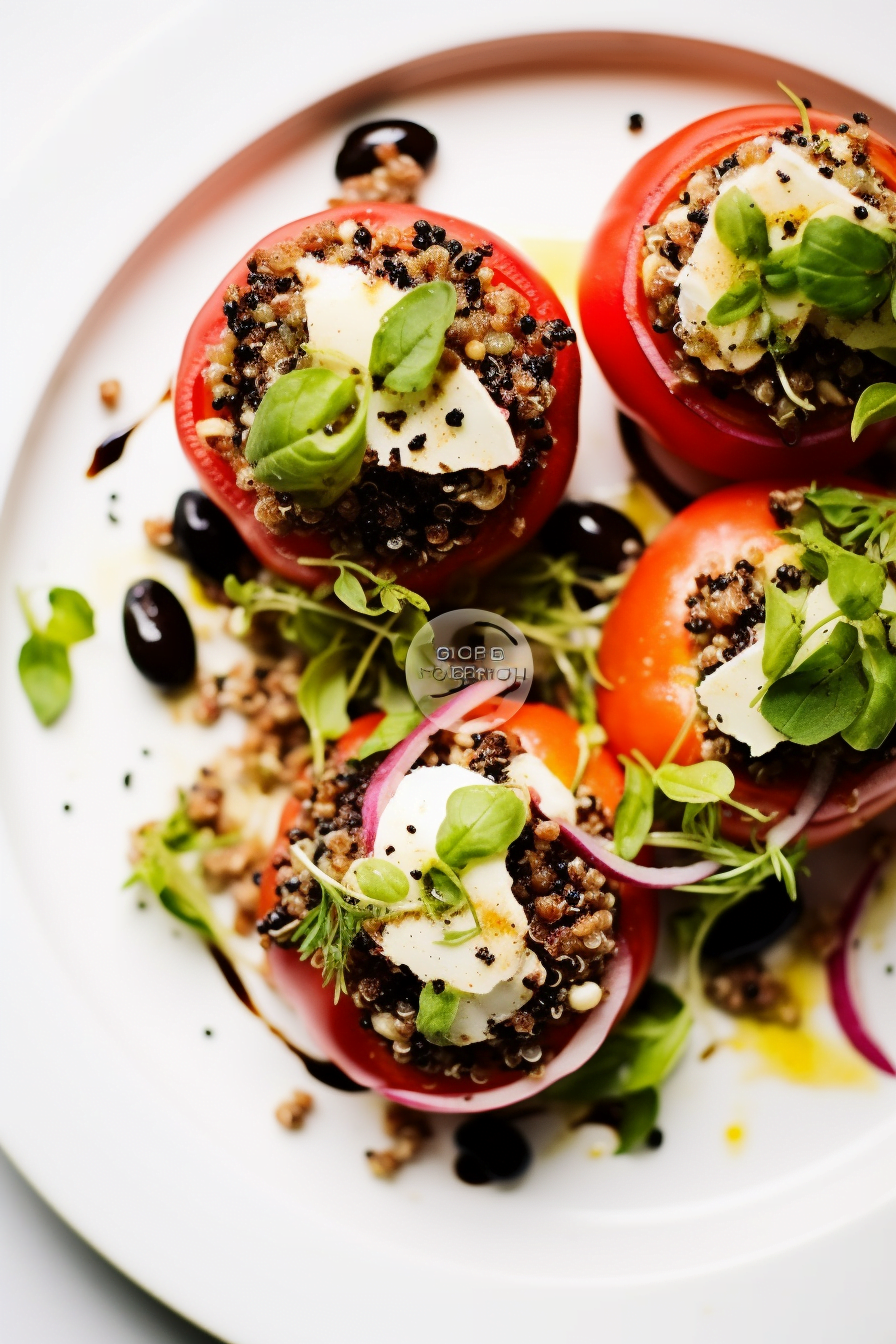 Preparing Quinoa and Black Bean Stuffed Tomatoes