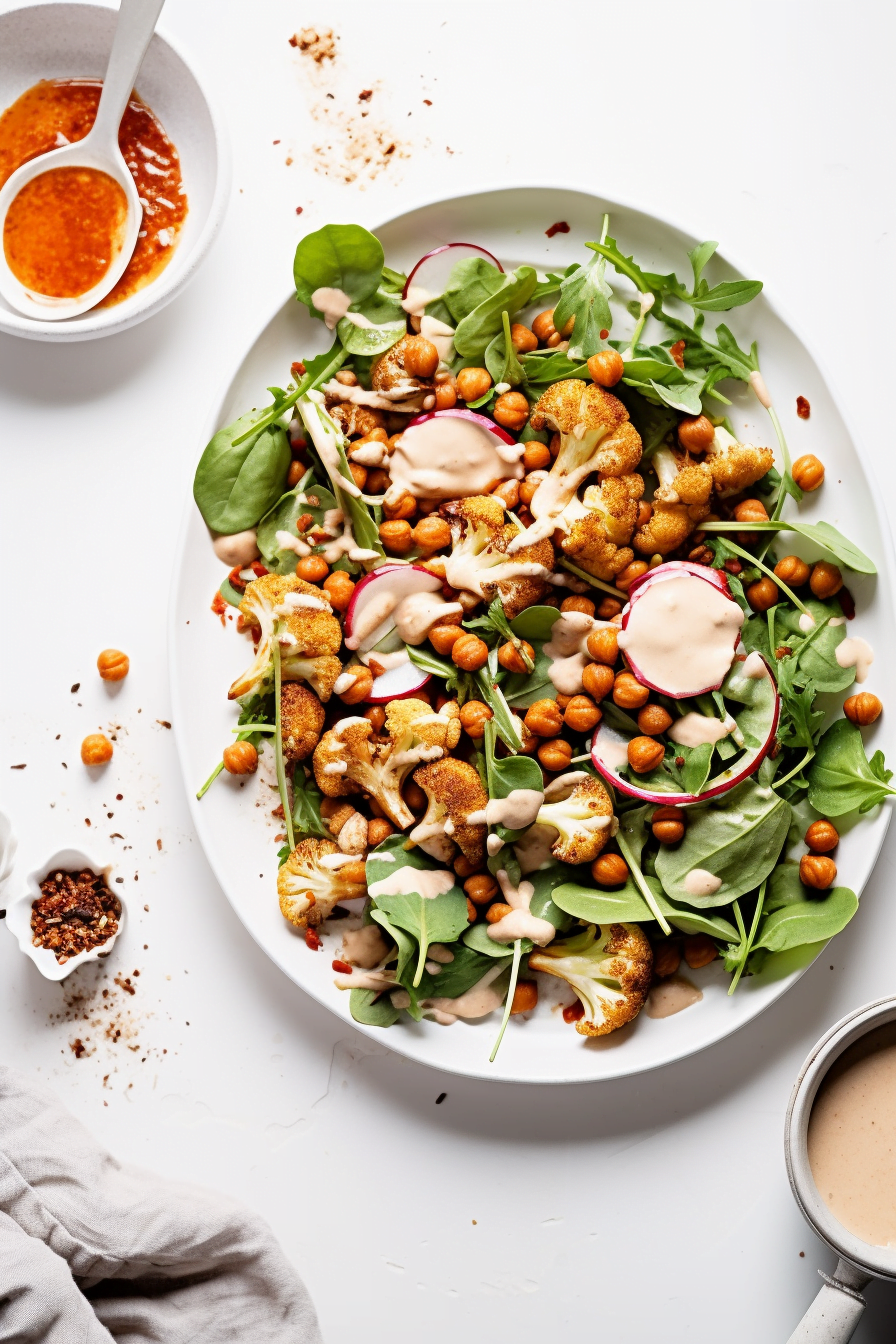 Ingredients for Roasted Cauliflower and Chickpea Salad