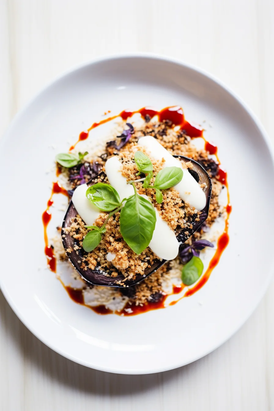 Roasted Eggplant Parmesan with Crispy Quinoa Crust