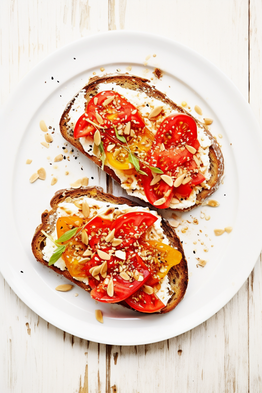 Roasted Red Pepper and Almond Spread on Toast