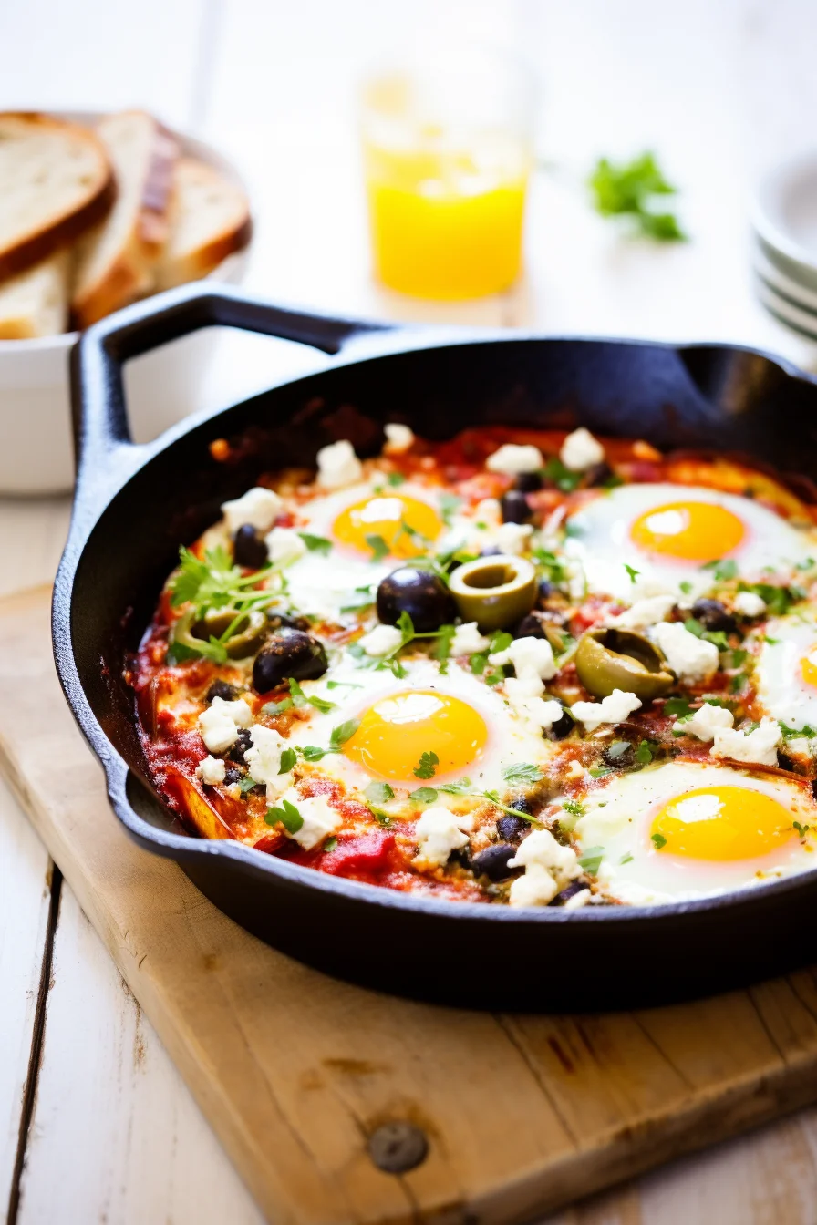Roasted Red Pepper and Feta Shakshuka with Olive Tapenade Roasted Red Pepper and Feta Shakshuka with Olive Tapenade