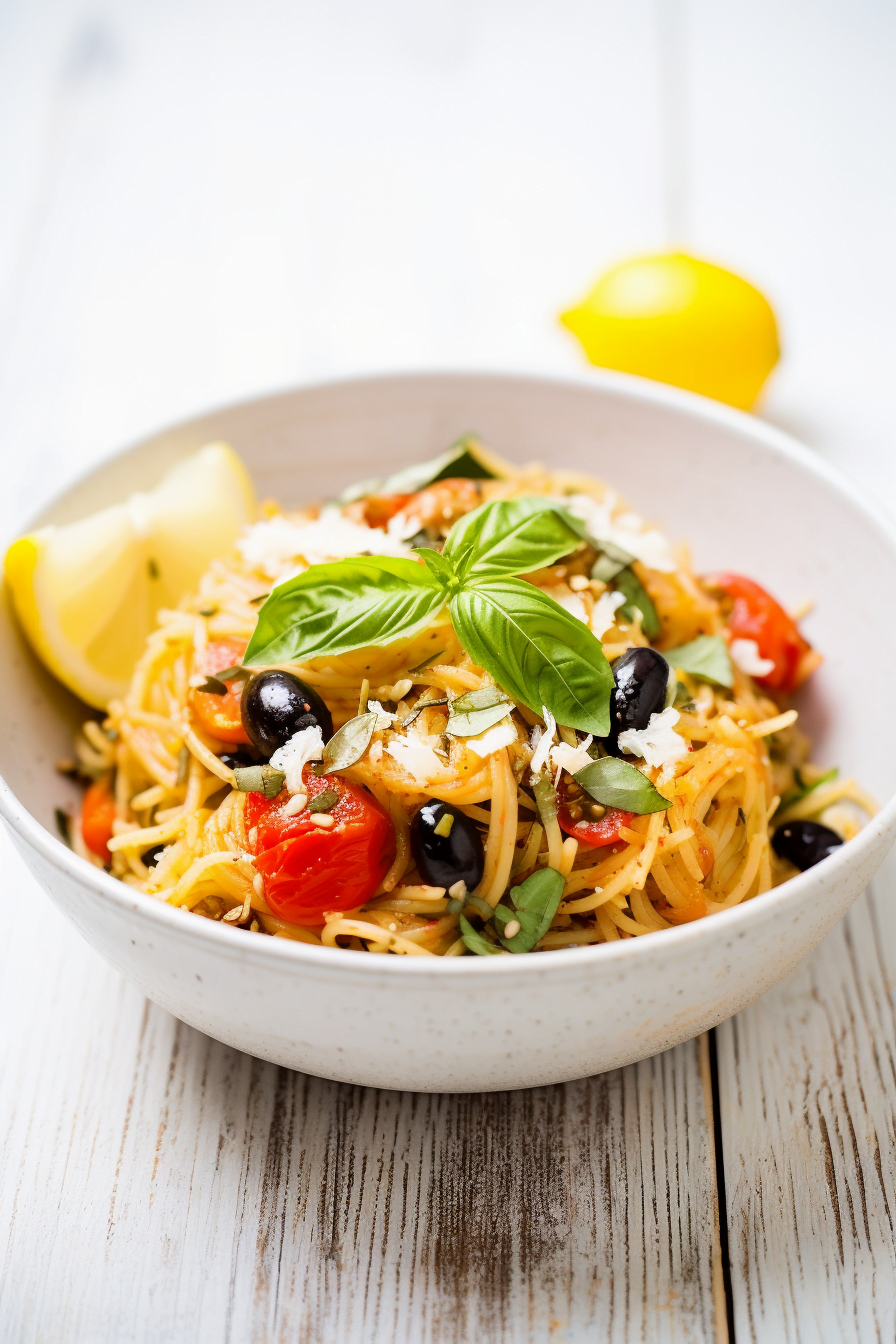 Spaghetti Squash with Tomato Sauce and Olives