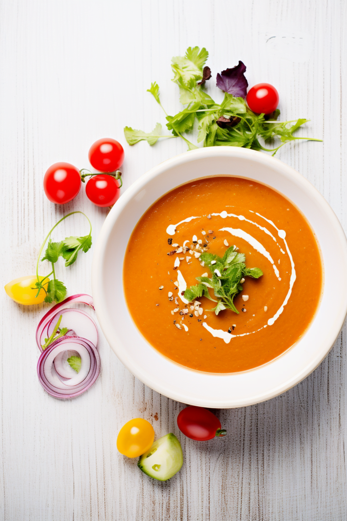 Spanish Gazpacho Andaluz with Fresh Tomatoes and Cucumber_001