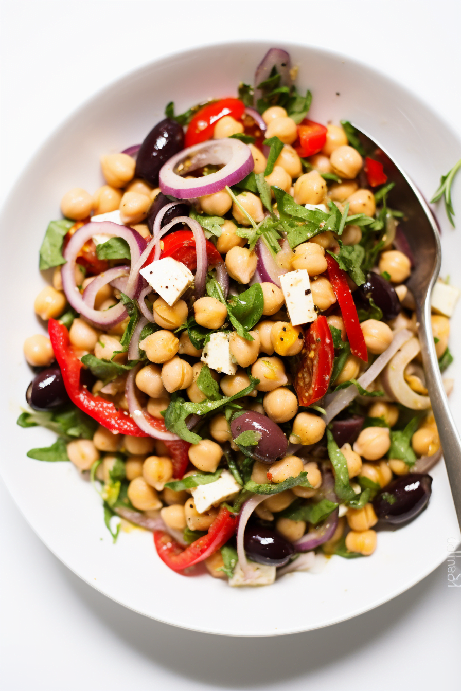 Ingredients for Spanish Style Chickpea and Roasted Pepper Salad