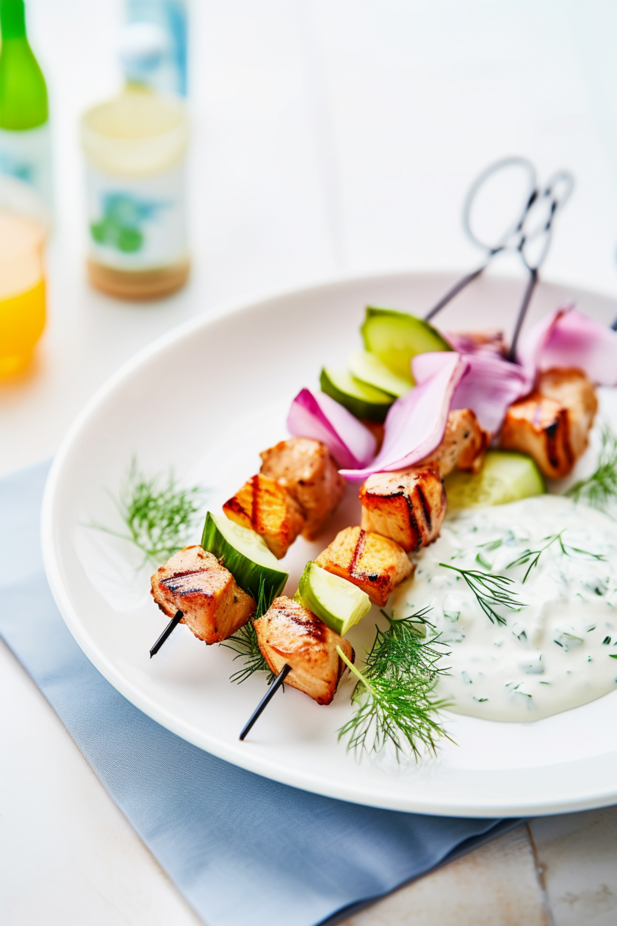 Spiced Chicken Kebabs with Yogurt and Cucumber Sauce_001