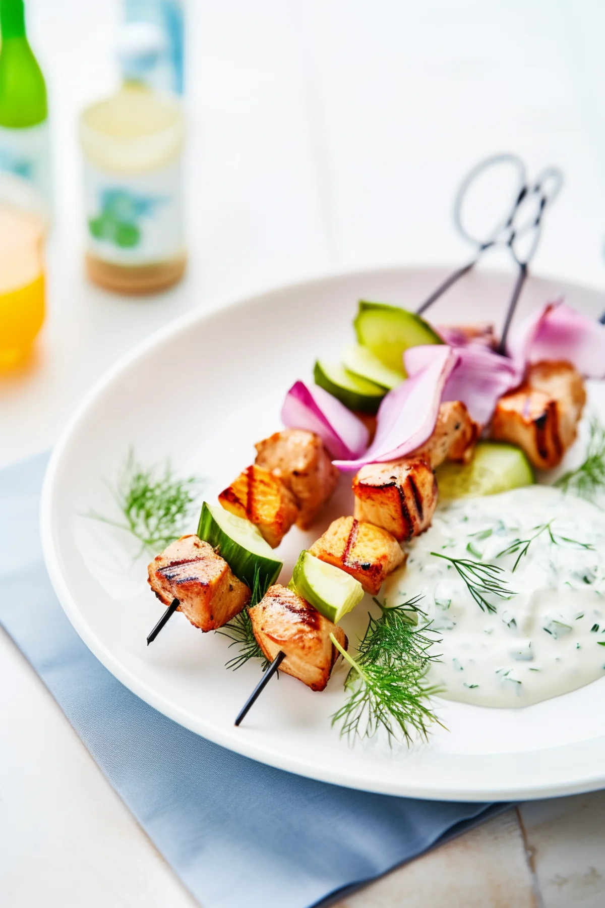 Spiced Chicken Kebabs with Yogurt and Cucumber Sauce_001