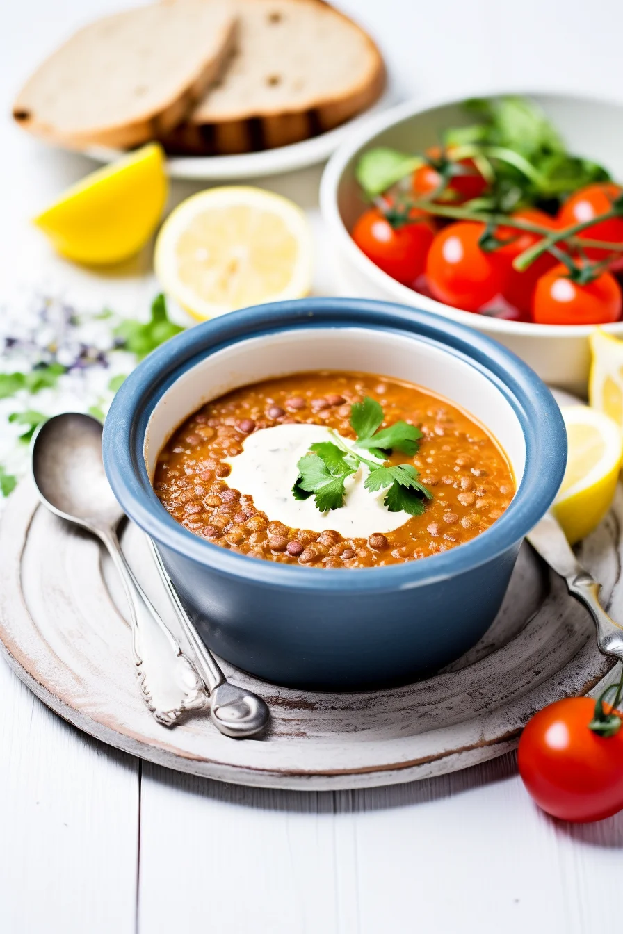 Spicy Tomato and Lentil Soup with Cumin and Coriander