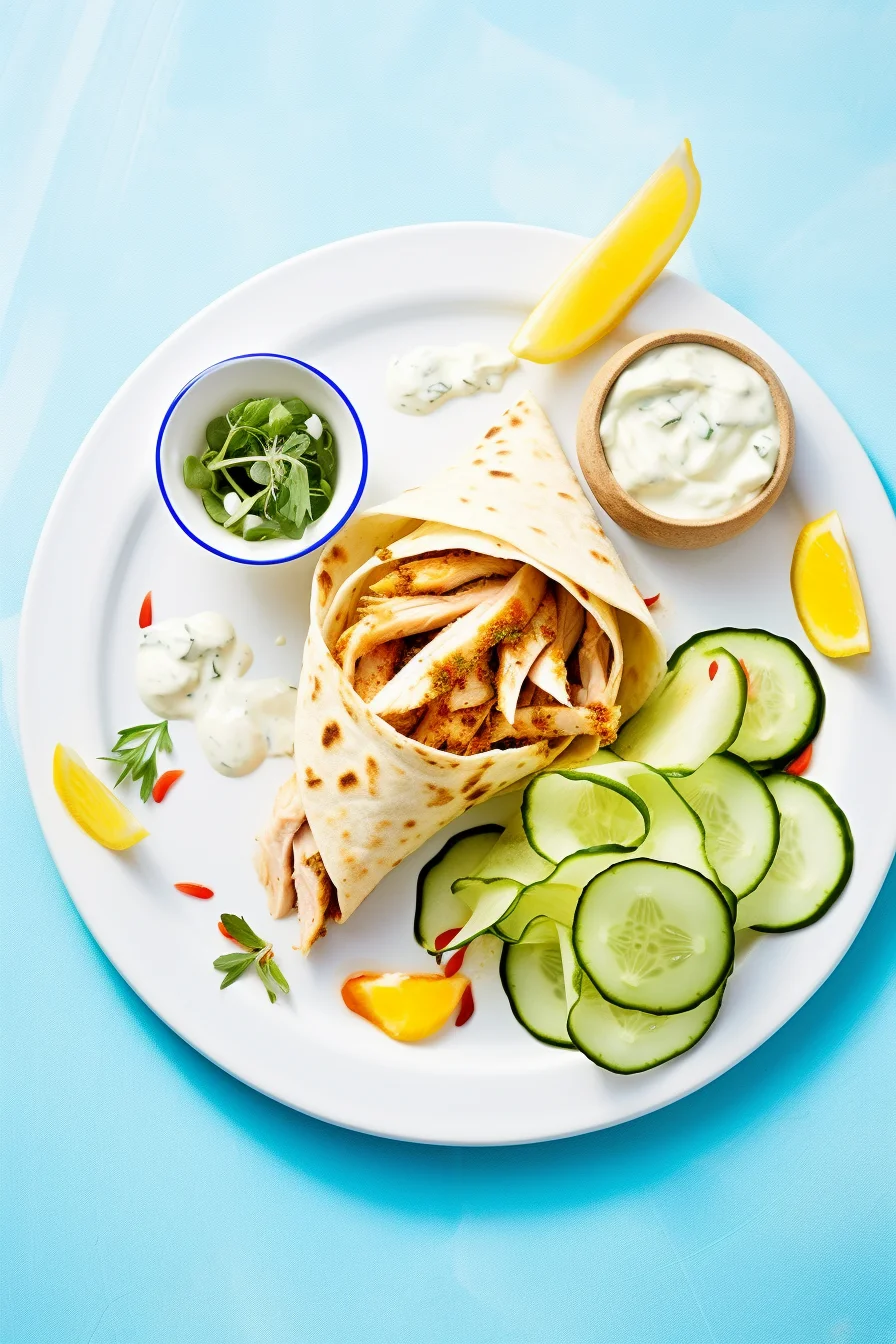 Syrian Chicken Shawarma with Garlic Sauce and Pickles