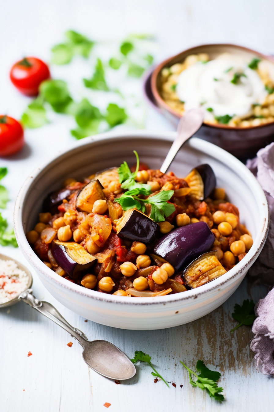 Syrian Eggplant and Chickpea Stew with Cumin