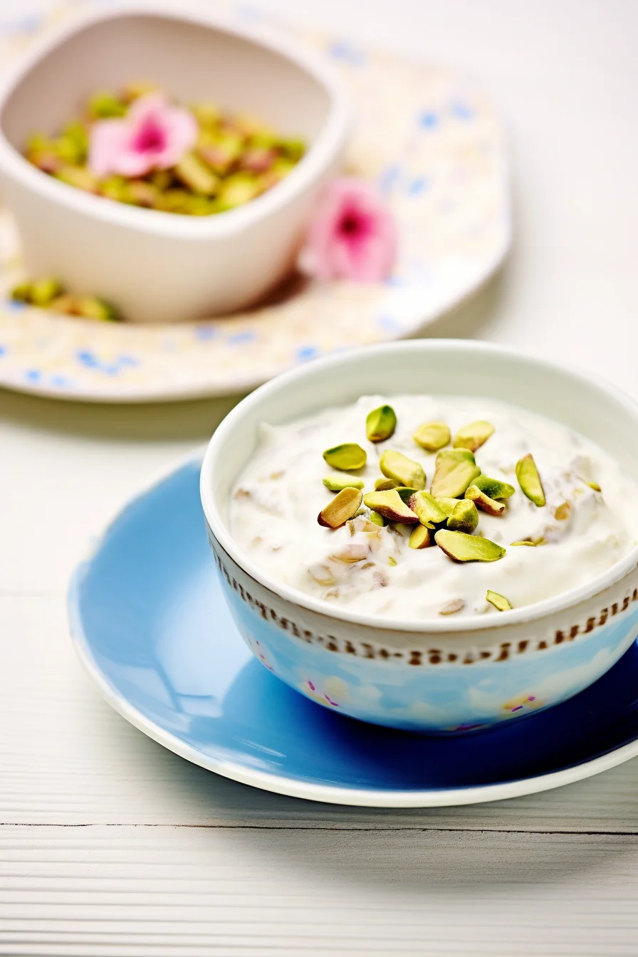 Syrian Rosewater and Pistachio Rice Pudding