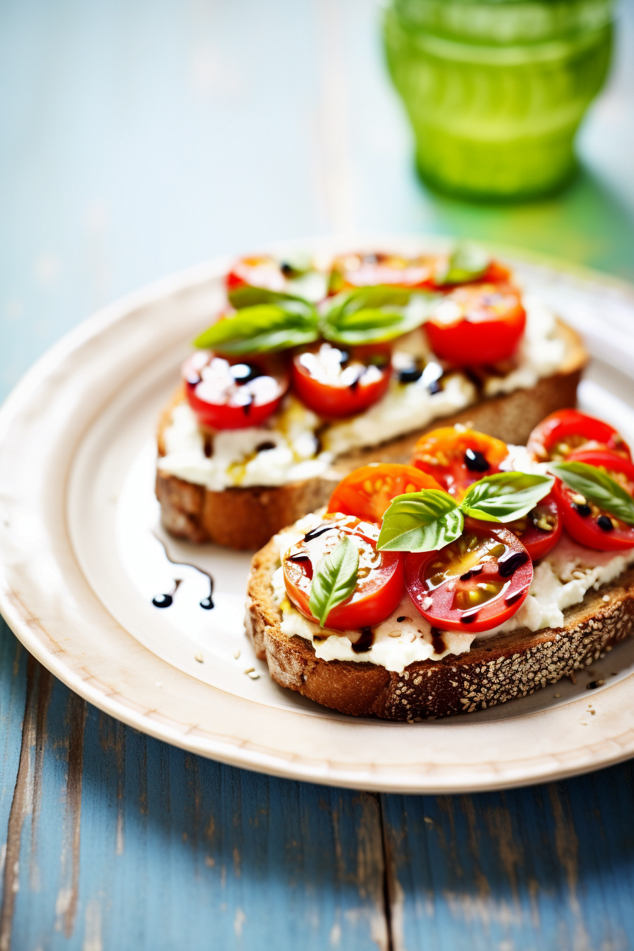 Ingredients for Tomato and Basil Bruschetta with Ricotta