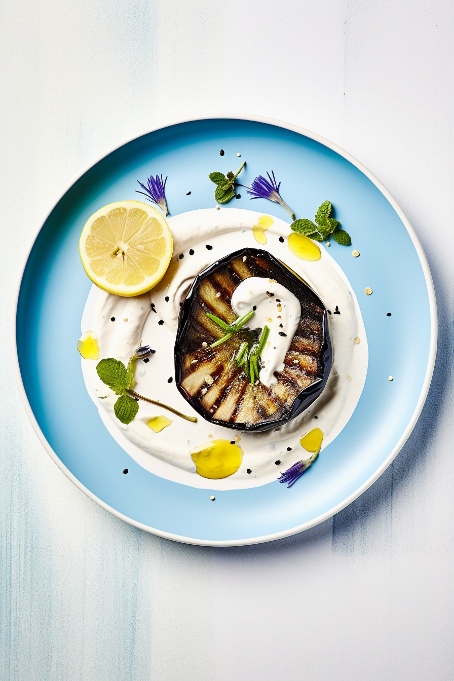 Tunisian Grilled Eggplant with Spiced Yogurt (Slata Mechouia)
