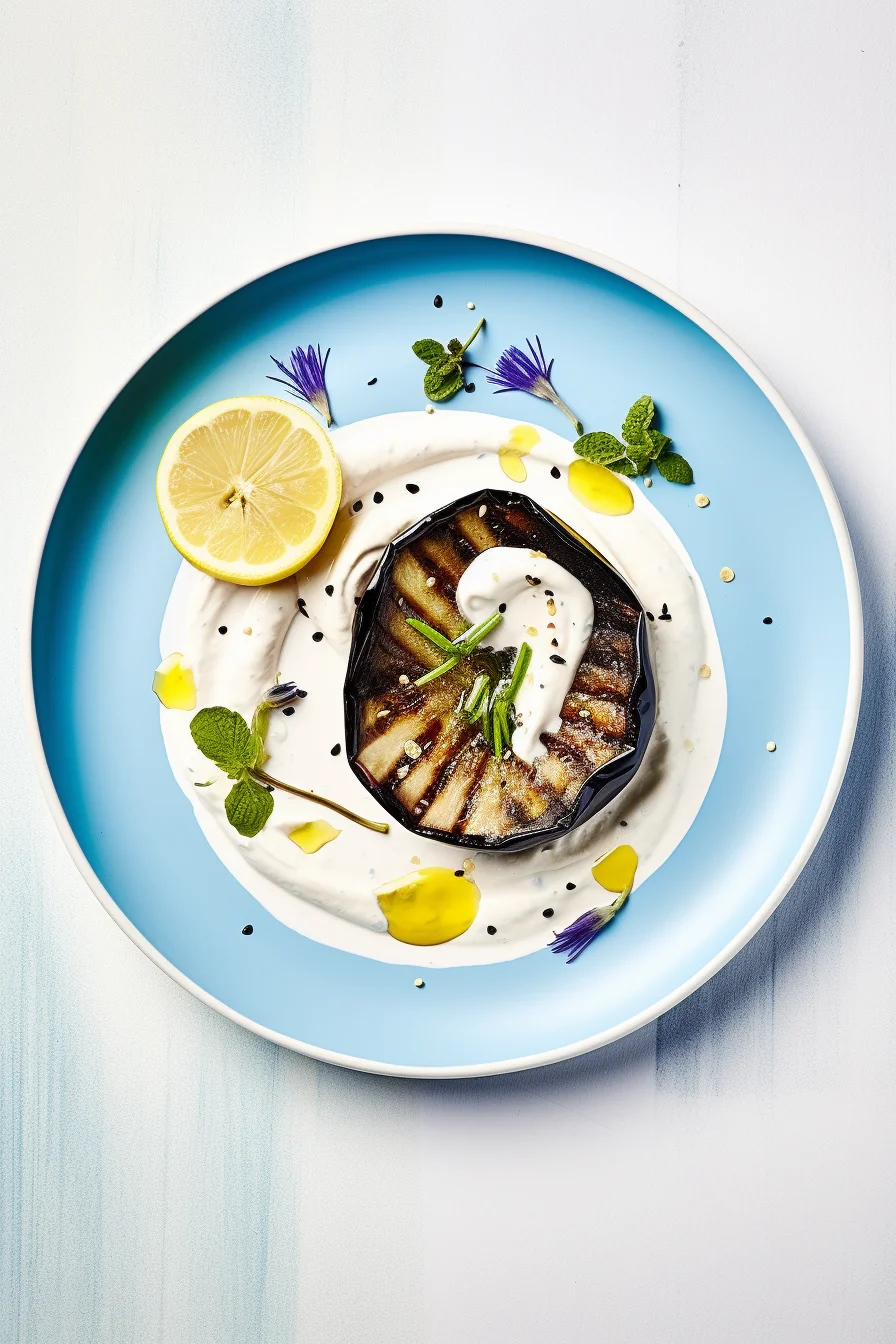 Tunisian Grilled Eggplant with Spiced Yogurt (Slata Mechouia)