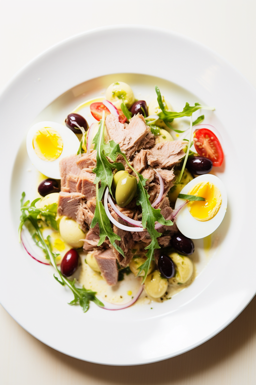 Preparing Tunisian Tuna and Egg Salad