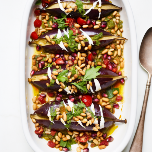 Turkish Imambayildi with Pine Nuts and Currants_001