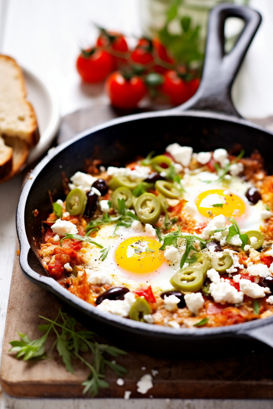 Turkish Menemen in a skillet
