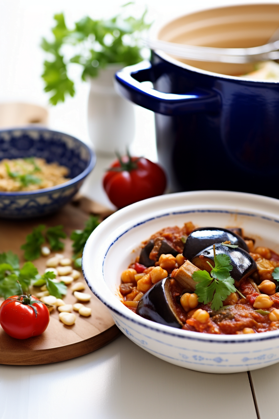 Turkish-Style Eggplant and Chickpea Stew (Patlıcan Güveç)