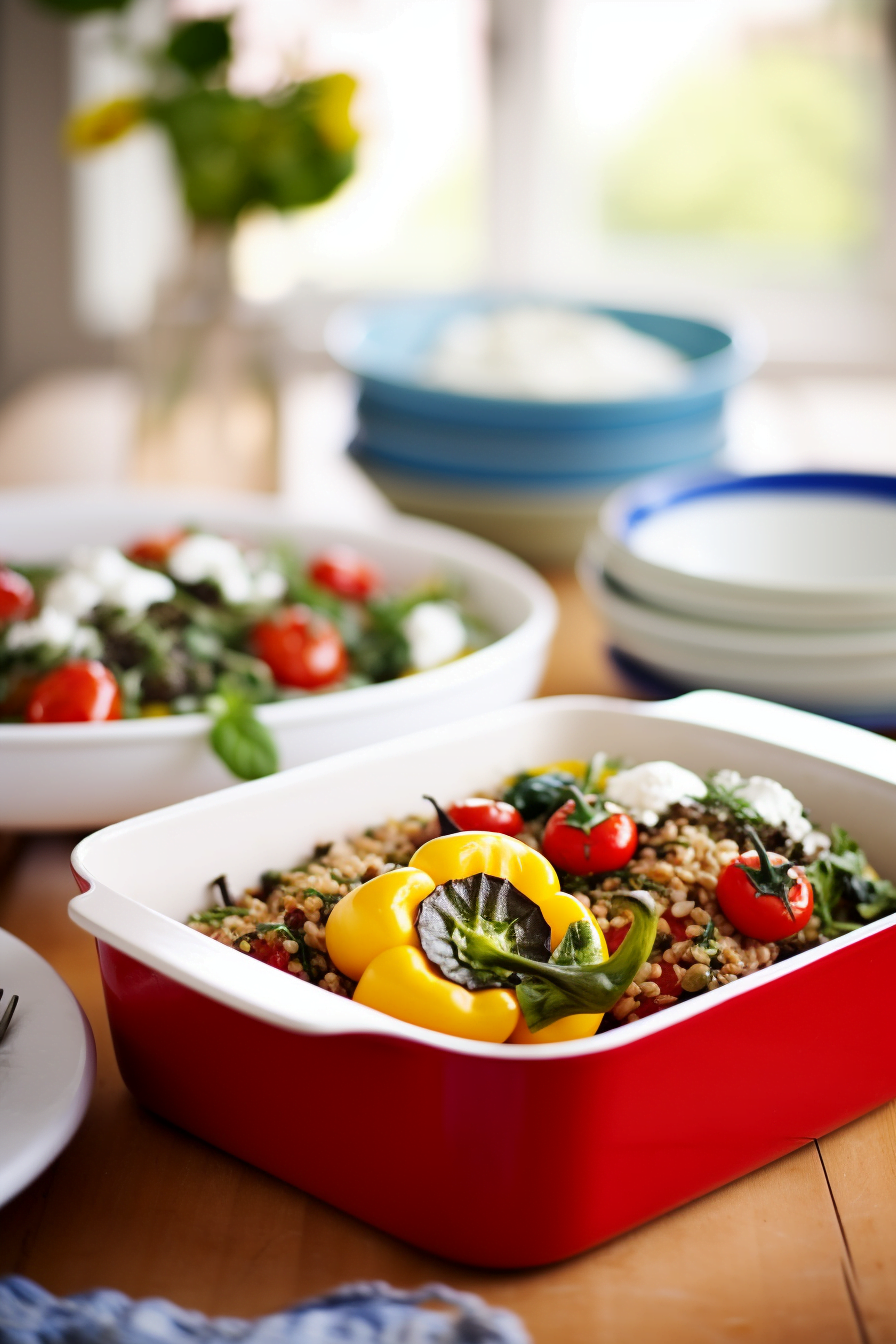 Ingredients for Turkish-Style Lentil and Spinach Stuffed Peppers