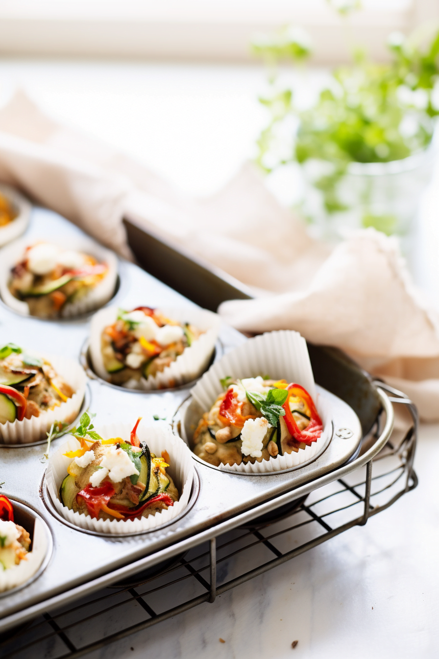 Ingredients for Vegetable and Feta Cheese Muffins