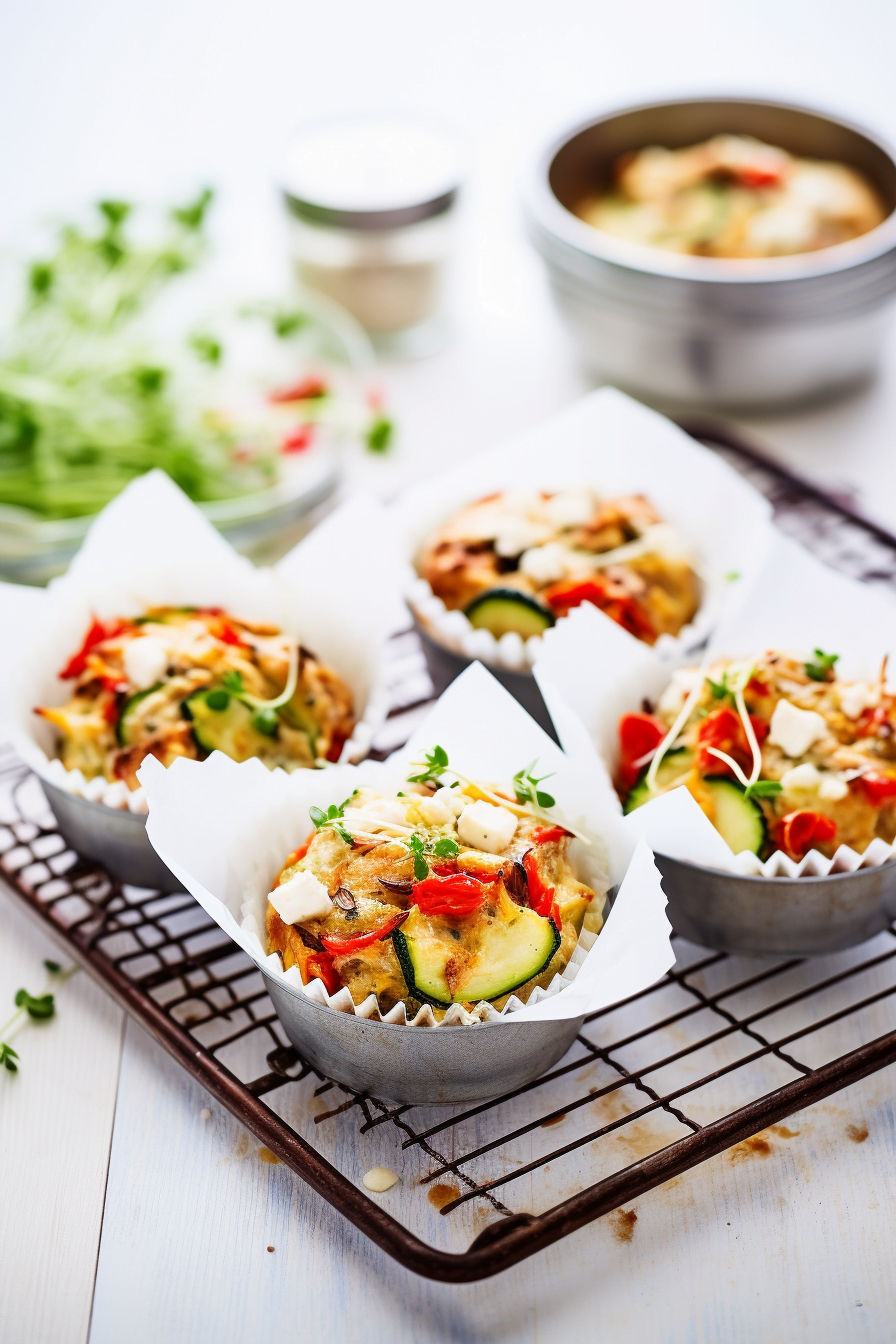 Vegetable and Feta Cheese Muffins